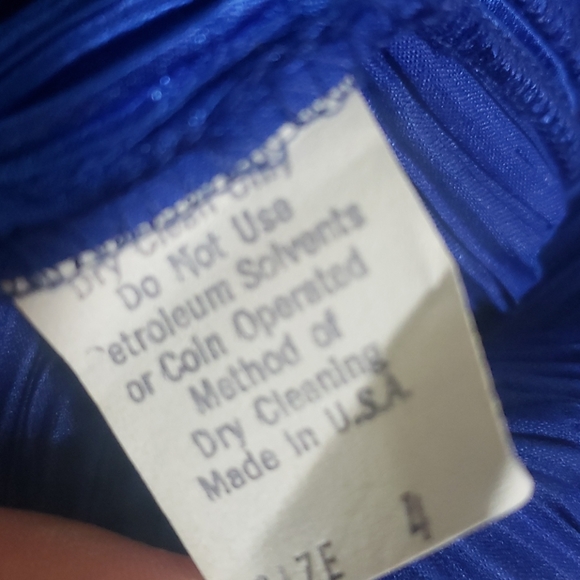 Vintage 80's Nuit Blue Pleat Evening Dress - Picture 5 of 5